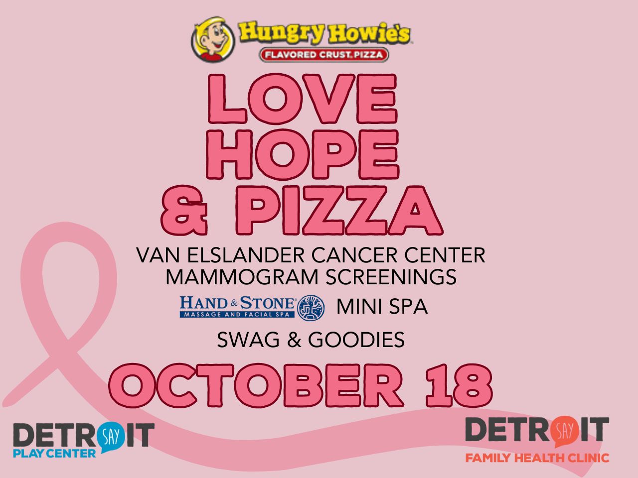 Love, Hope and Pizza for Breast Cancer Awareness | SAY Play Center